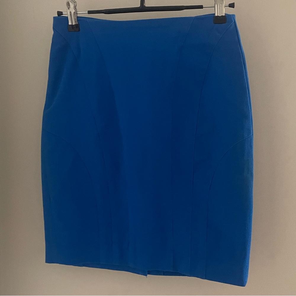 Blue pencil skirt